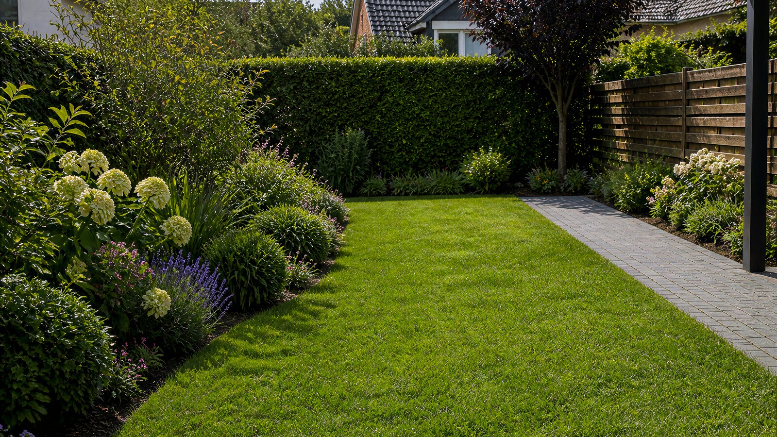 Gepflegter Garten als Motiv der bis Ende September verlängerten Garten-Aktion von RTS-Hausservice