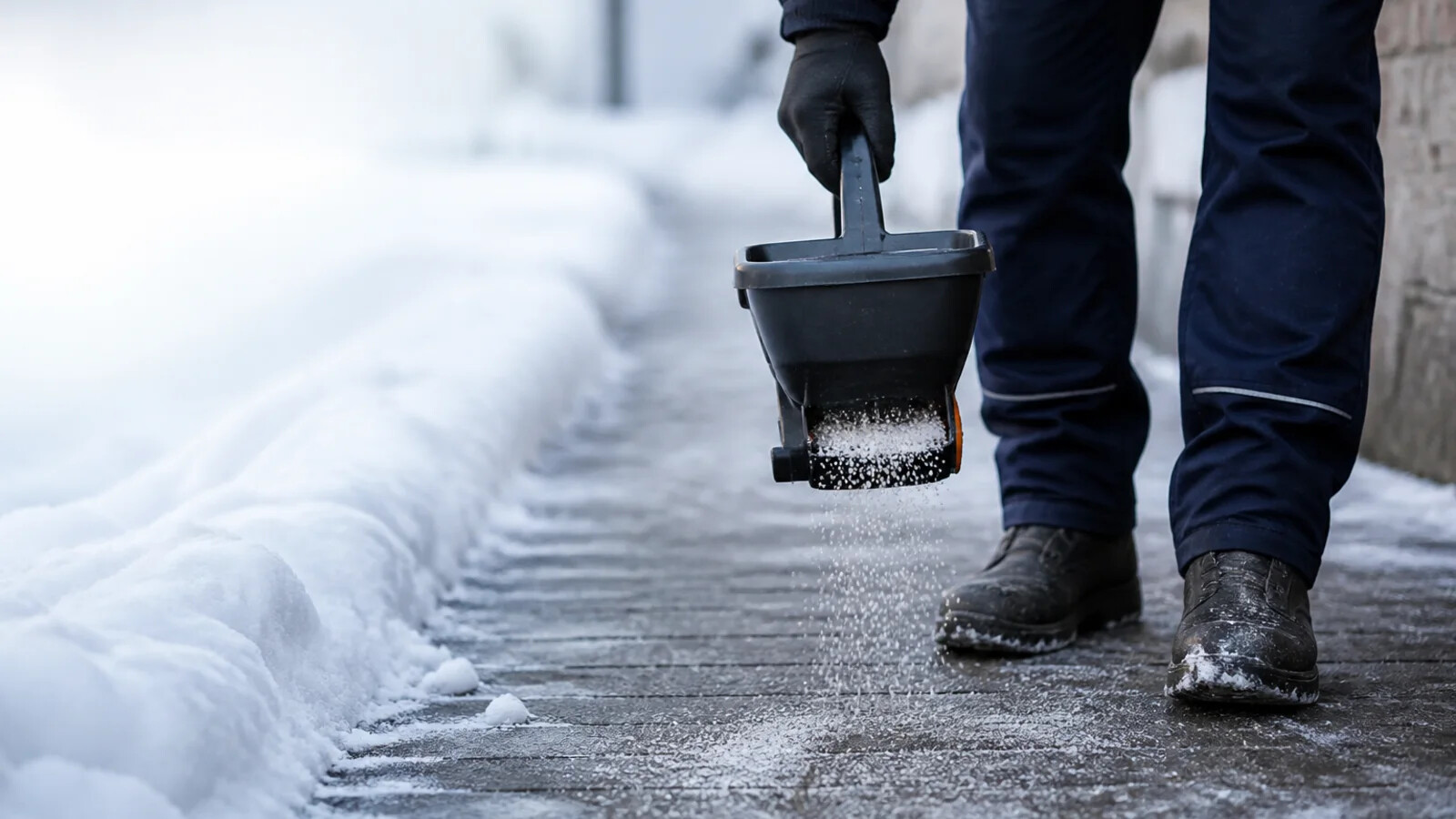 Vorbereiteter Winterdienst für Wege und Einfahrten